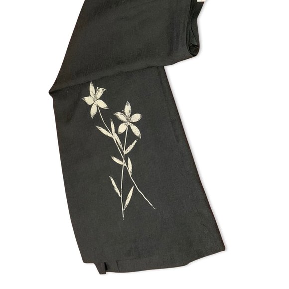 Long Black Skirt w/ Floral Detail - Picture 2 of 2